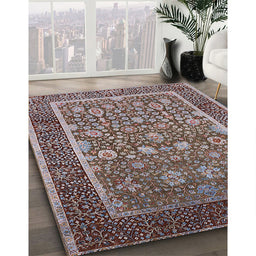 Machine Washable Industrial Modern Red Brown Rug in a Family Room, wshurb1514