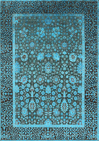 Oriental Light Blue Industrial Rug, urb1514lblu