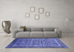 Machine Washable Oriental Blue Industrial Rug in a Living Room, wshurb1514blu