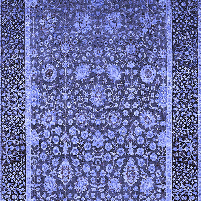 Machine Washable Oriental Blue Industrial Rug, wshurb1514blu