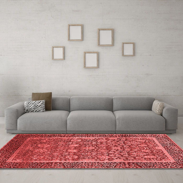 Industrial Red Washable Rugs