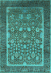 Oriental Turquoise Industrial Rug, urb1514turq