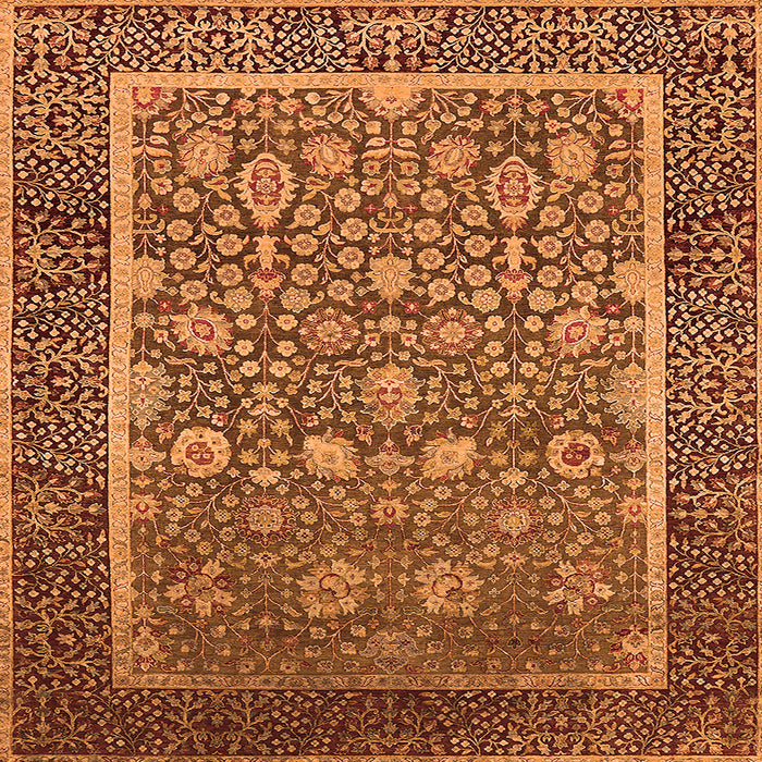 Square Oriental Orange Industrial Rug, urb1514org