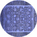 Round Oriental Blue Industrial Rug, urb1514blu