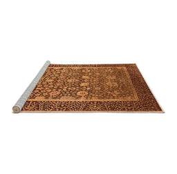 Sideview of Machine Washable Oriental Orange Industrial Area Rugs, wshurb1514org