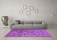 Machine Washable Oriental Purple Industrial Rug, wshurb1515pur