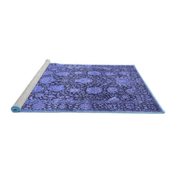 Sideview of Machine Washable Oriental Blue Industrial Rug, wshurb1515blu