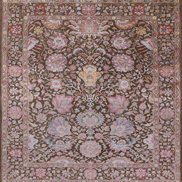 Square Machine Washable Industrial Modern Khaki Rose Pink Rug, wshurb1515