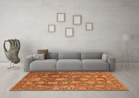 Machine Washable Oriental Orange Industrial Rug, wshurb1515org