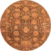 Round Oriental Orange Industrial Rug, urb1515org