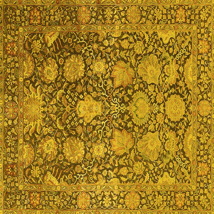 Square Oriental Yellow Industrial Rug, urb1515yw