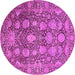 Round Oriental Pink Industrial Rug, urb1515pnk