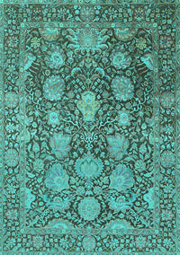 Oriental Turquoise Industrial Rug, urb1515turq