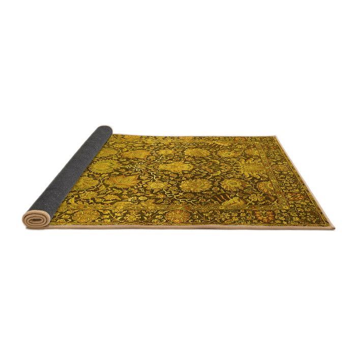 Sideview of Oriental Yellow Industrial Rug, urb1515yw