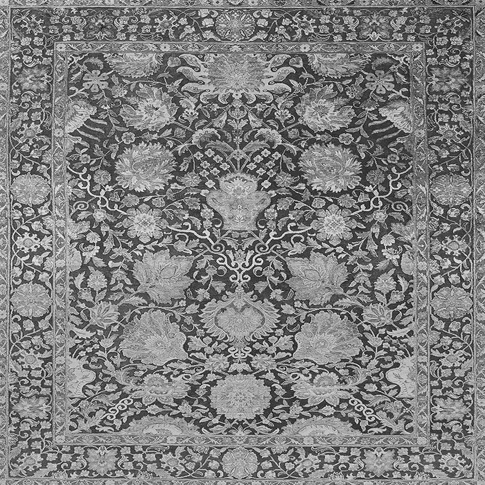 Square Machine Washable Oriental Gray Industrial Rug, wshurb1515gry