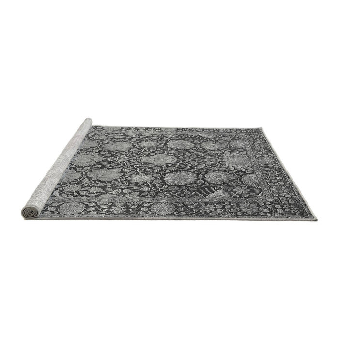 Sideview of Machine Washable Oriental Gray Industrial Rug, wshurb1515gry