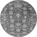 Round Oriental Gray Industrial Rug, urb1515gry