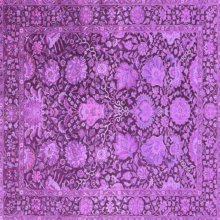 Square Machine Washable Oriental Purple Industrial Area Rugs, wshurb1515pur