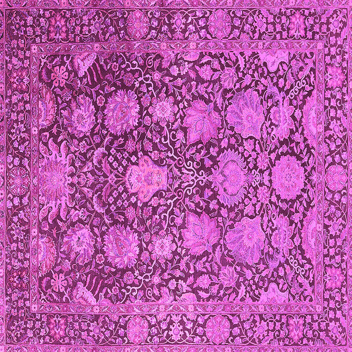 Square Machine Washable Oriental Pink Industrial Rug, wshurb1515pnk