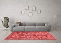 Machine Washable Oriental Red Industrial Rug, wshurb1515red