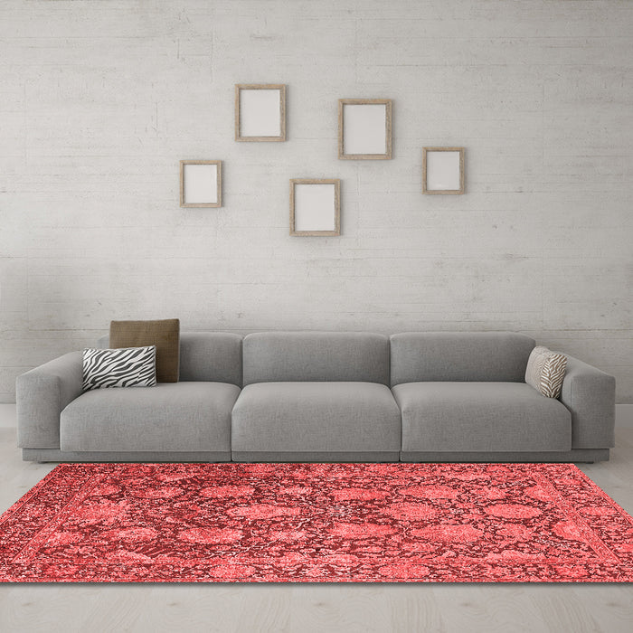 Industrial Red Washable Rugs