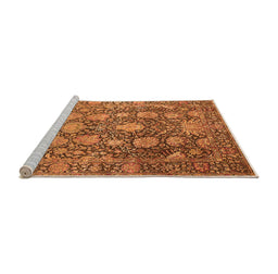 Sideview of Machine Washable Oriental Orange Industrial Area Rugs, wshurb1515org