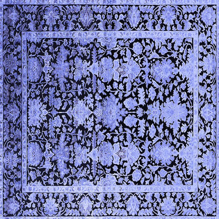 Square Machine Washable Oriental Blue Industrial Rug, wshurb1516blu