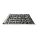 Sideview of Machine Washable Oriental Gray Industrial Rug, wshurb1516gry