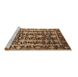 Sideview of Machine Washable Oriental Brown Industrial Rug, wshurb1516brn