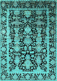 Oriental Turquoise Industrial Rug, urb1516turq