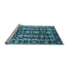 Sideview of Machine Washable Oriental Light Blue Industrial Rug, wshurb1516lblu