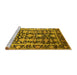 Sideview of Machine Washable Oriental Yellow Industrial Rug, wshurb1516yw