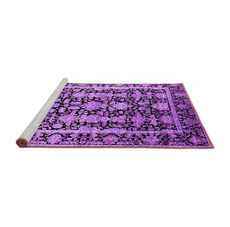Sideview of Machine Washable Oriental Purple Industrial Area Rugs, wshurb1516pur