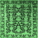 Square Oriental Emerald Green Industrial Rug, urb1516emgrn