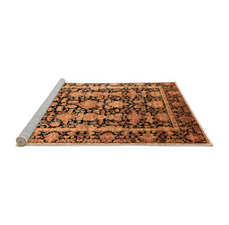Sideview of Machine Washable Oriental Orange Industrial Area Rugs, wshurb1516org