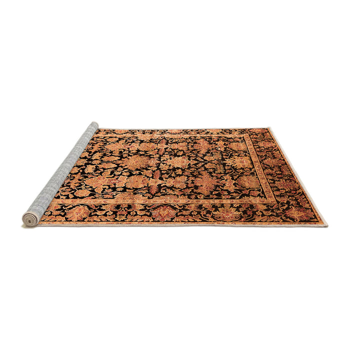 Sideview of Machine Washable Oriental Orange Industrial Area Rugs, wshurb1516org
