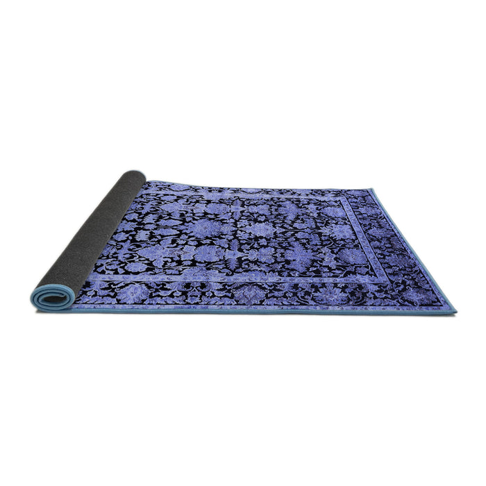 Sideview of Oriental Blue Industrial Rug, urb1516blu