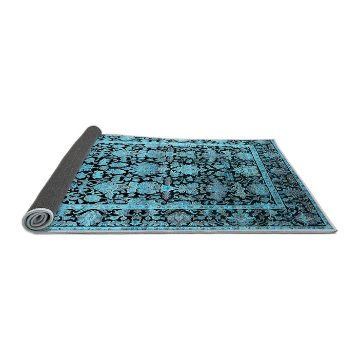 Sideview of Oriental Light Blue Industrial Rug, urb1516lblu
