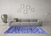 Machine Washable Oriental Blue Industrial Rug in a Living Room, wshurb1516blu