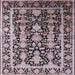 Square Mid-Century Modern Taupe Brown Oriental Rug, urb1516