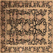 Square Oriental Brown Industrial Rug, urb1516brn