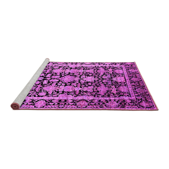 Sideview of Machine Washable Oriental Pink Industrial Rug, wshurb1516pnk