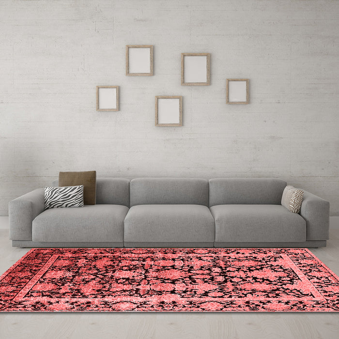 Industrial Red Washable Rugs