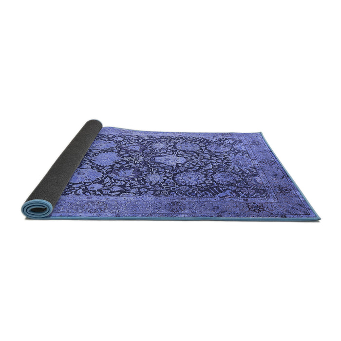 Sideview of Oriental Blue Industrial Rug, urb1517blu