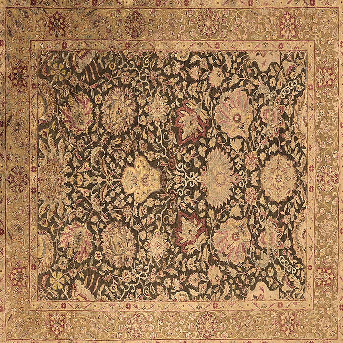 Square Oriental Brown Industrial Rug, urb1517brn