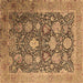 Square Oriental Brown Industrial Rug, urb1517brn