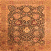 Square Oriental Orange Industrial Rug, urb1517org