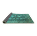 Sideview of Oriental Turquoise Industrial Rug, urb1517turq