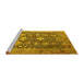 Sideview of Machine Washable Oriental Yellow Industrial Rug, wshurb1517yw