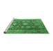 Sideview of Machine Washable Oriental Emerald Green Industrial Area Rugs, wshurb1517emgrn